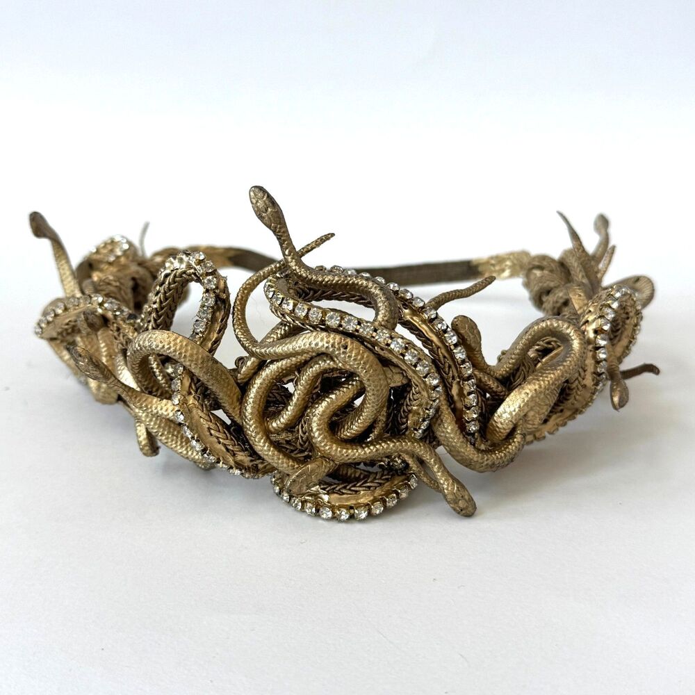 Luxury Medusa Gorgon Tiara Crown | Serpent Queen, Gold Snake Crown, Gothic